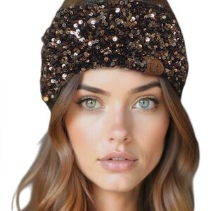 C.C Sequin Headwrap – Black or Purple/Black